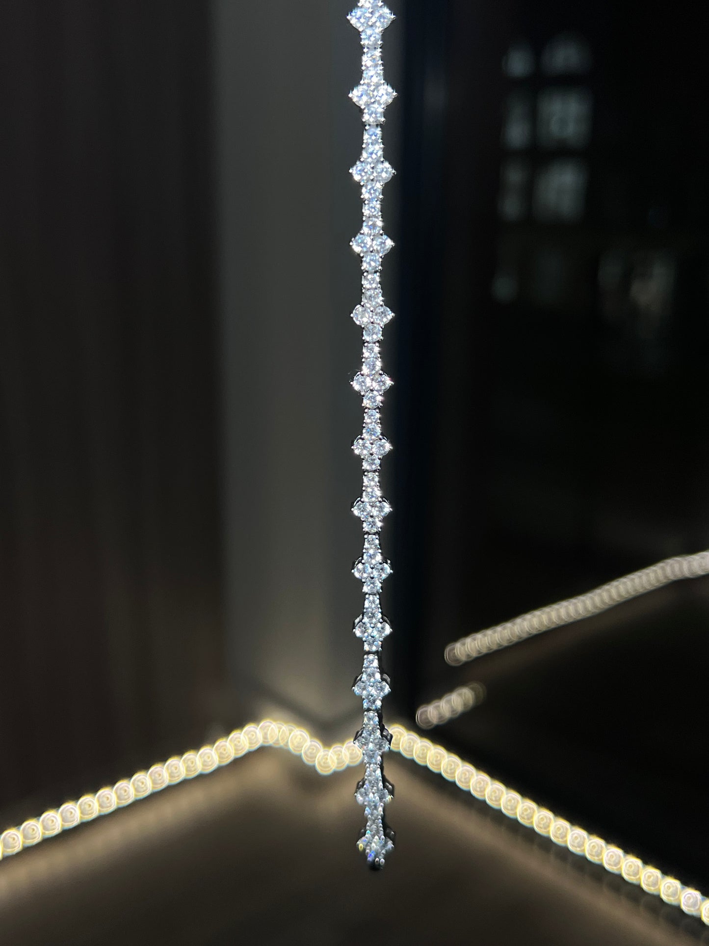 Flower Diamond Tennis Bracelet - Silver